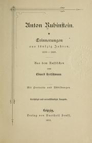 Cover of: Erinnerungen aus fünfzig Jahren, 1839-1889