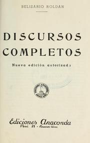 Cover of: Discursos completos
