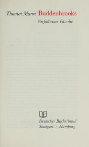 Cover of: Buddenbrooks: Verfall einer Familie