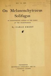 Cover of: On Melanenchytraeus solifugus
