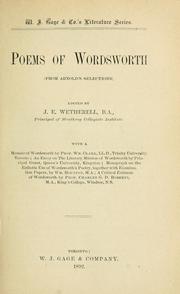 Cover image for Poems of Wordsworth