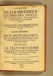 Cover of: Sermones de los misterios de nuestra santa fe catolica, en lengua castellana, y la general del Inca