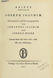 Cover of: Briefe von und an Joseph Joachim