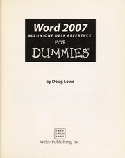 Cover of: Word 2007 all-in-one desk reference for dummies