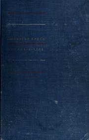 Cover of: American Epoch: A History of the United States since the 1890's