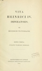 Cover of: Vita Heinrici IV Imperatoris