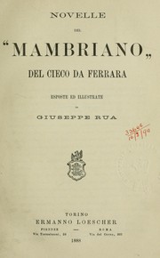 Cover of: Novelle del "Mambriano" del Cieco da Ferrara