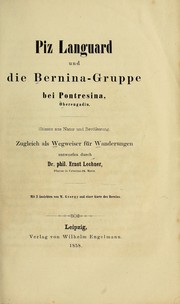 Cover of: Piz Languard und die Bernina-Gruppe bei Pontresina, Oberengadin