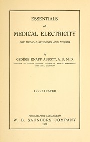 Cover of: Essentials of medical electricity for medical students and nurses