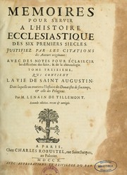 Cover of: Mémoires pour servir a l'histoire écclésiastique des six premiers siècles--