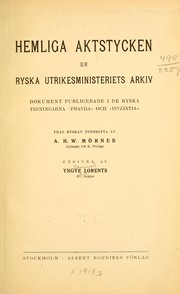Cover image for Hemliga Aktstycken Ur Ryska Utrikesministeriets Arkiv