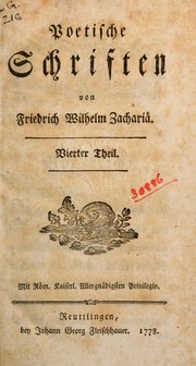 Cover of: Poetische Schriften