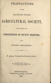 Cover of: Transactions of the Illinois State Agricultural Society