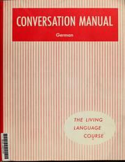 Cover of: German Conversation Manual