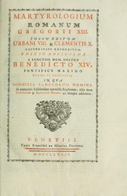 Cover of: Martyrology