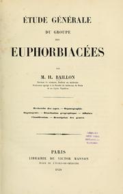 Cover of: Etude générale du groupe des Euphorbiacées