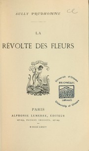 Cover of: La révolte des fleurs