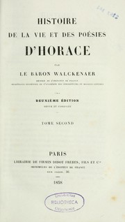 Cover of: Histoire de la vie et des poésies d'Horace