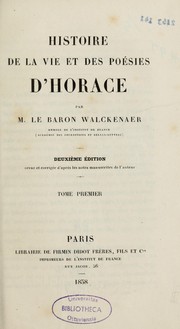 Cover of: Histoire de la vie et des poésies d'Horace