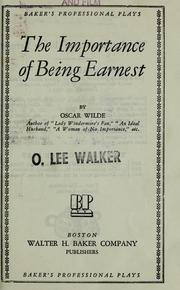 Cover of: Importance of Being Earnest