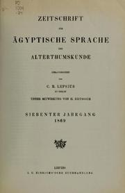 Cover of: Zeitschrift für ägyptische Sprache und Altertumskunde