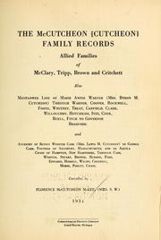 Cover image for The McCutcheon <Cutcheon> Family Records