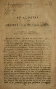 Cover of: An address to the soldiers of the Southern armies