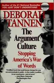 best books about winning arguments The Argument Culture
