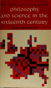 Cover of: Philosophy and science in the sixteenth century