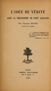 Cover image for L'idée De Vérité Dans La Philosophie De Saint Augustin