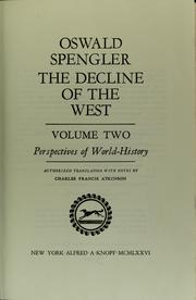 Cover of: The Decline of the West Volume II