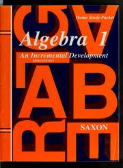 Cover of: Algebra 1