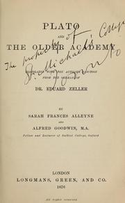 Cover of: Plato and the older academy