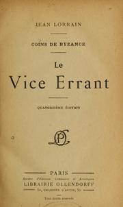 Cover of: Le vice errant