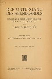 Cover of: Der Untergang des Abendlandes