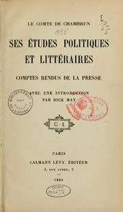 Cover of: Le comte de Chambrun