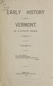 Cover of: Early history of Vermont