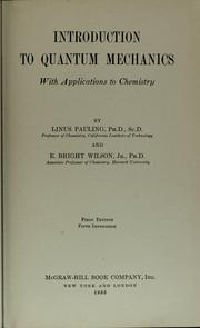 Cover of: Introduction to quantum mechanics