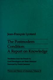 Cover of: La condition postmoderne: rapport sur le savoir