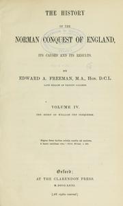 Cover image for The History of the Norman Conquest of England, Its Causes and Its Results