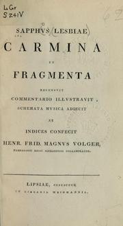 Cover of: Carmina et fragmenta