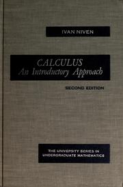Cover of: Calculus: An Introductory Approach