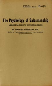Cover of: The psychology of salesmanship