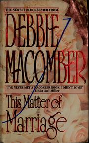 Cover of: This Matter of Marriage