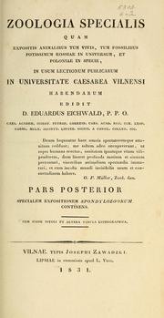 Cover of: Zoologia specialis quam expositus animalibus tum vivis