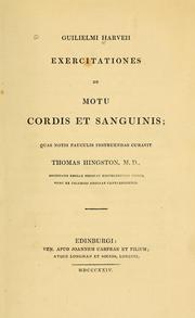 Cover of: Exercitationes de motu cordis et sanguinis