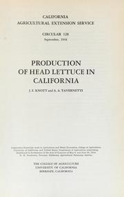 Cover image for Production of Head Lettuce in California