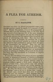 Cover of: A plea for atheism