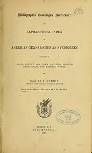 Cover of: Bibliographia genealogica americana