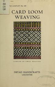 Cover of: Card loom weaving